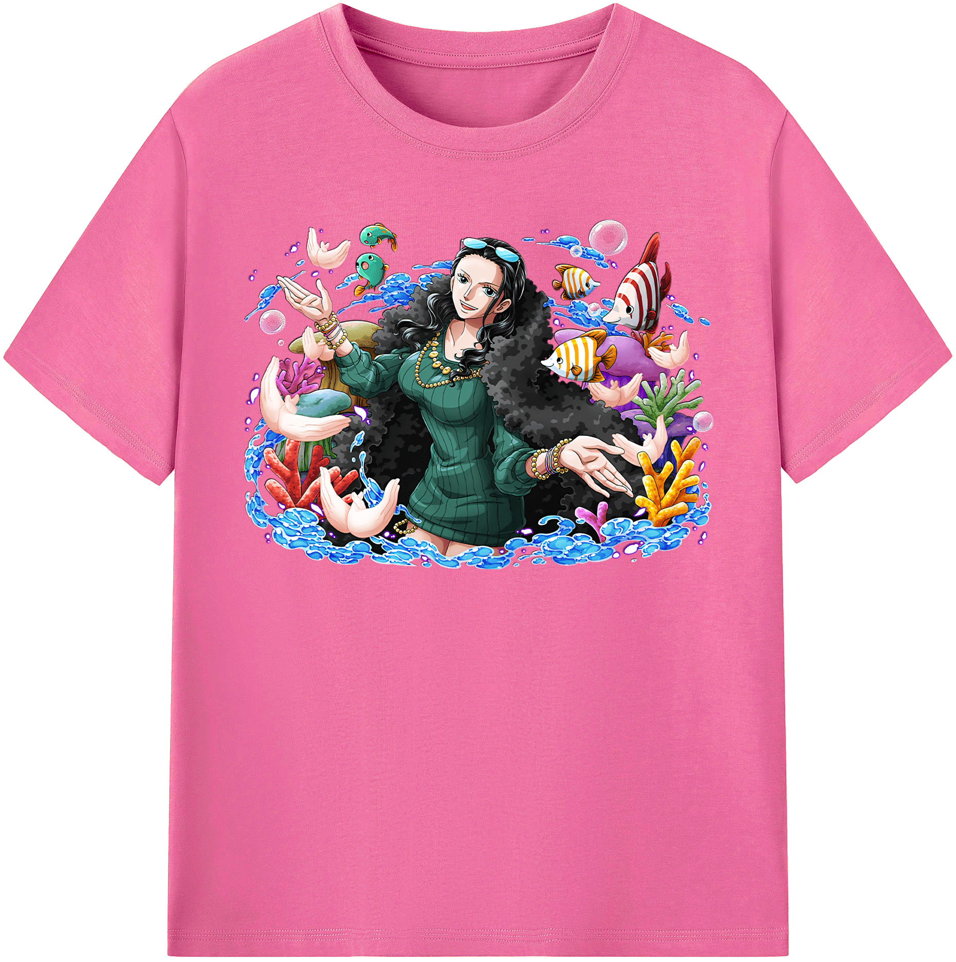 ワンピース ニコ・ロビン ONE PIECE Nico Robin レディースカジュアルプリントTシャツ（綿100％）